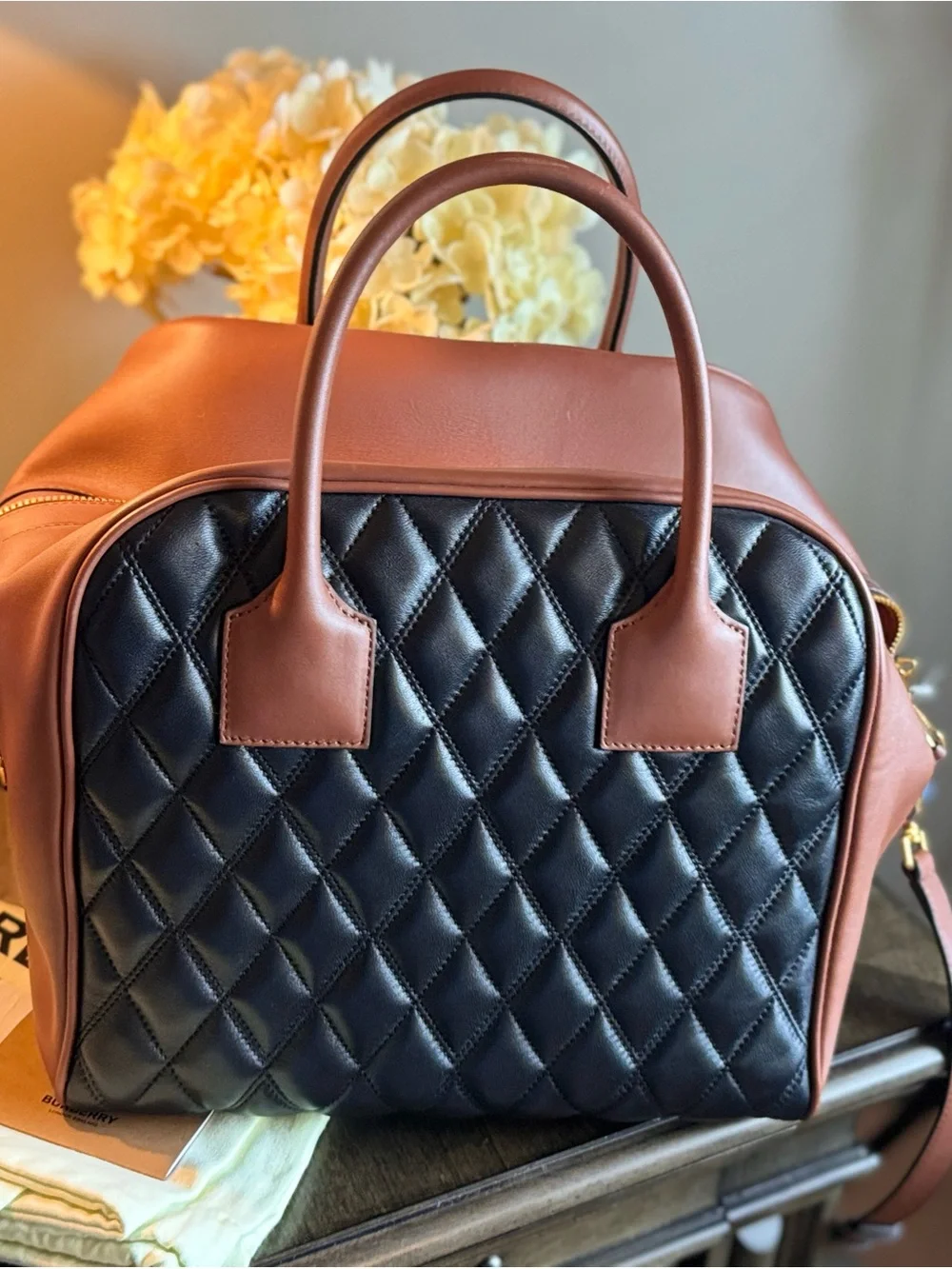 Burberry cube Leather Satchel !